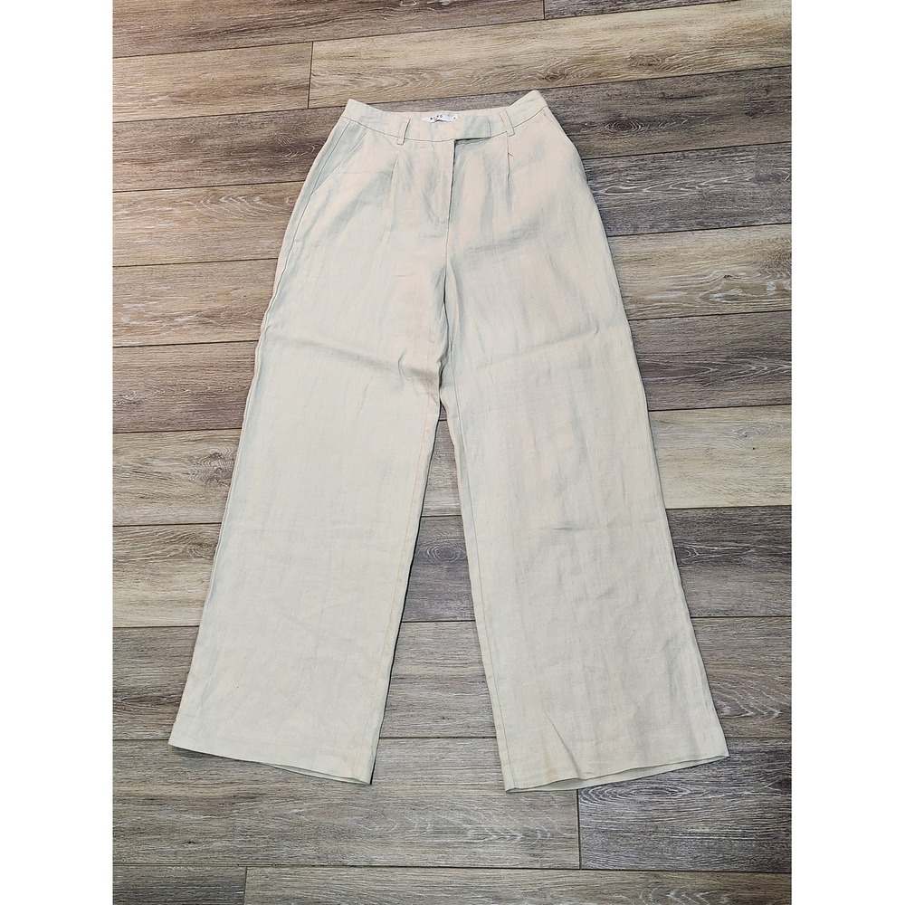 Na-Kd High-Rise Wide Leg Linen Pants in Light Cream Size 36 EU OR 6